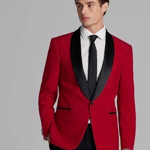 Egara Red Slim Fit Dinner Tuxedo Jacket